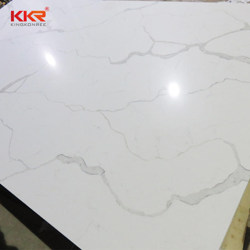 High quality marble looking quartz stone big slab material used for countertop KKR-QY069