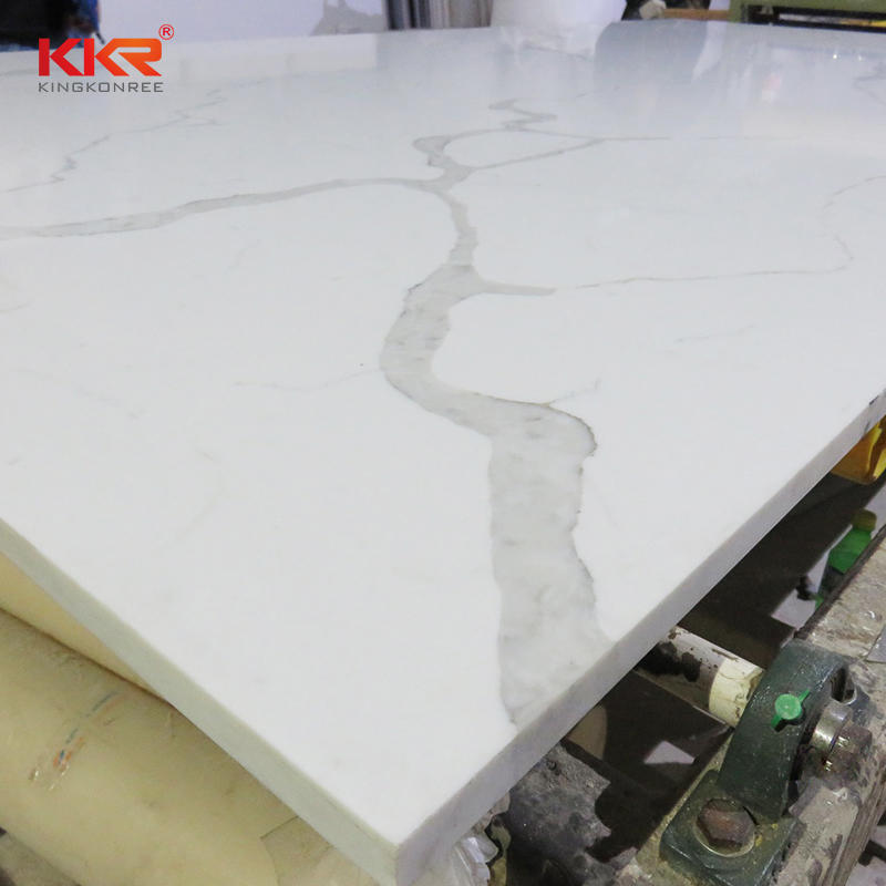 High quality marble looking quartz stone big slab material used for countertop KKR-QY069