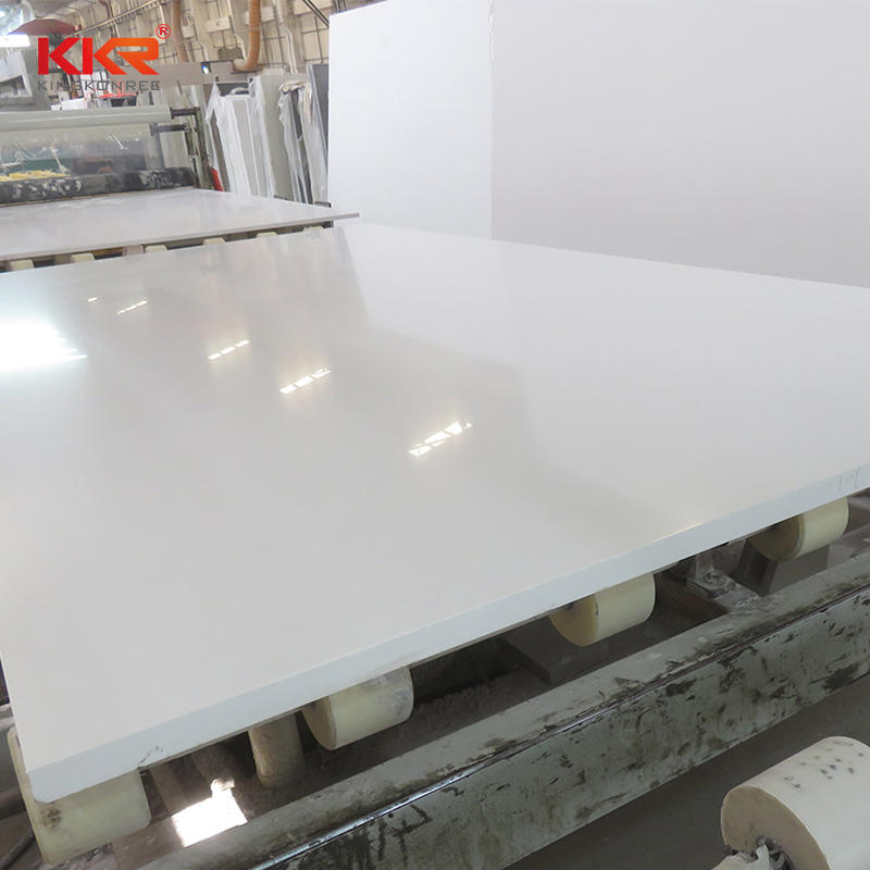 Artificial quartz stone pure white slab for countertop/vanity top/wall and floor tile KKR-QF001