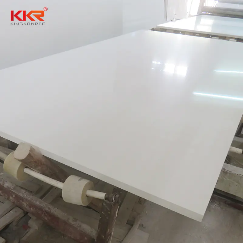 Artificial quartz stone pure white slab for countertop/vanity top/wall and floor tile KKR-QF001