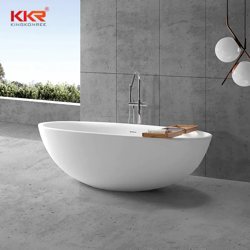 New 2020 Trending Products Solid Surface Soaking Freestanding Bathtub KKR-B093