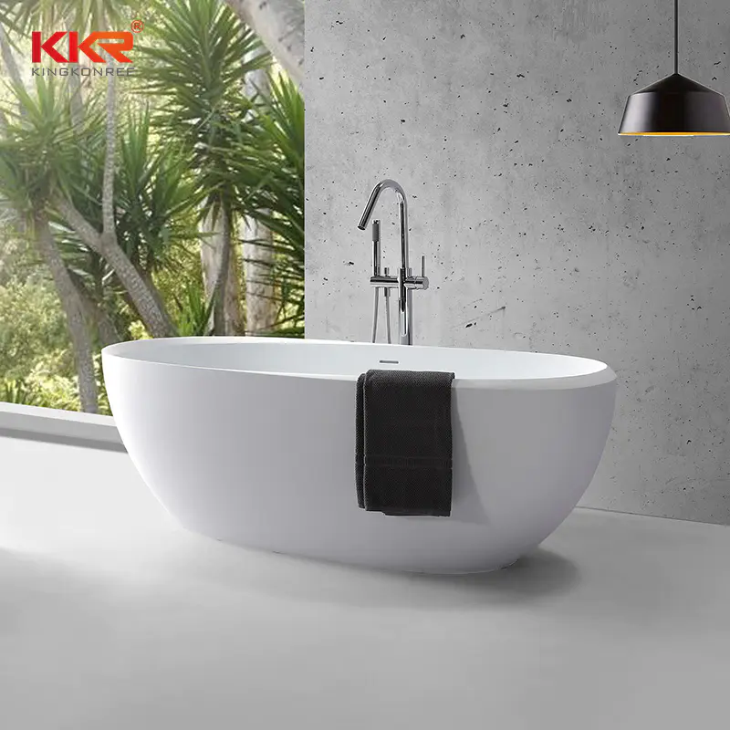 Eco-friendly artificial marble freestanding bathtub solid surface bathtub KKR-B096