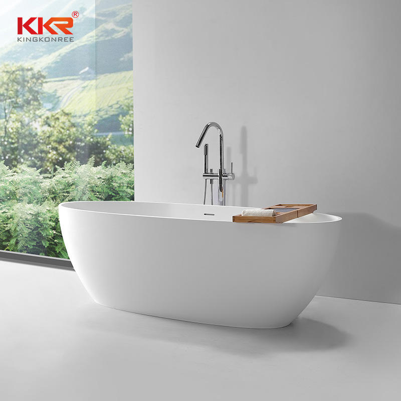 KKR New arrival oval design custom solid surface bathtub KKR-B097