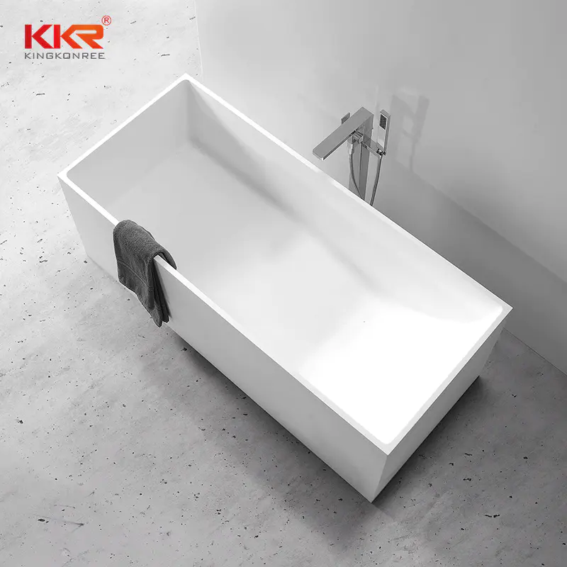 Rectangle Modern Design Artificial Stone Solid Surface Bathtub KKR-B029