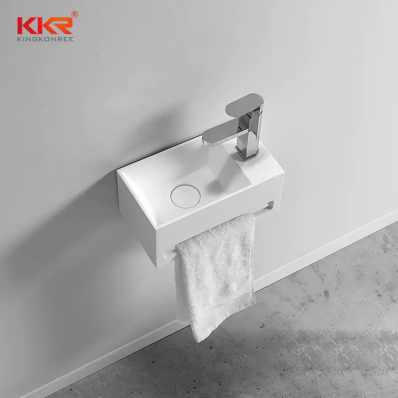 Hot Sales Small Size Wall Mounted Wash Basin With Towel Hanger