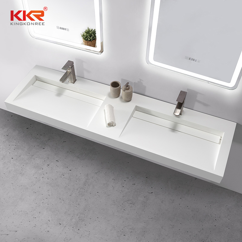 European-style Customized Size Bathroom Double Basins Stone Bathroom Sink