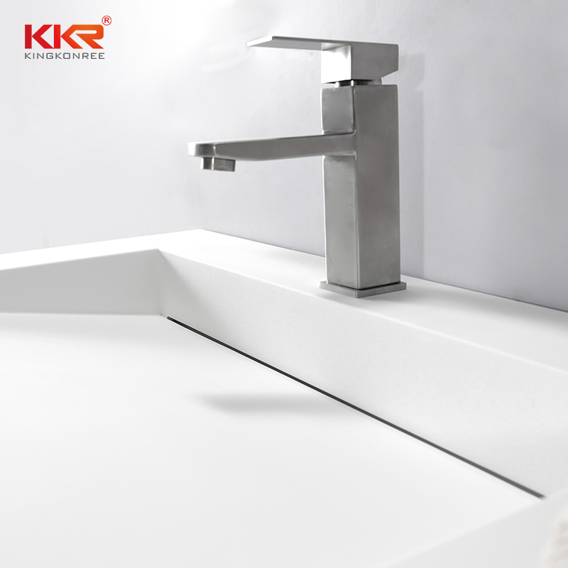 Modern Slope Design Solid Surface Rectangular Wall Hung Basin