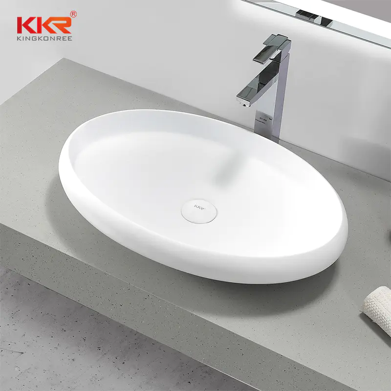 Newly Design Oval Acrylic Solid Surface Countertop Basin