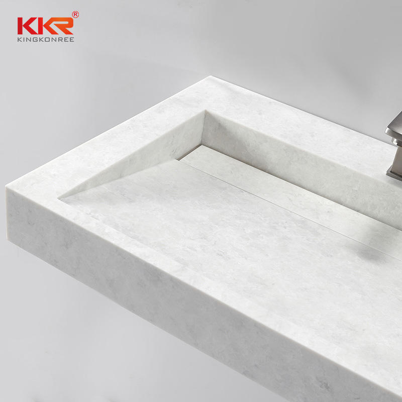 Wall Mounted Double Sink Solid Surface Small Slope Sink