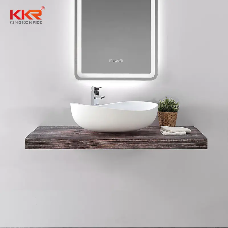 New Launch Special Design White Solid Surface Above Counter Wash Basin