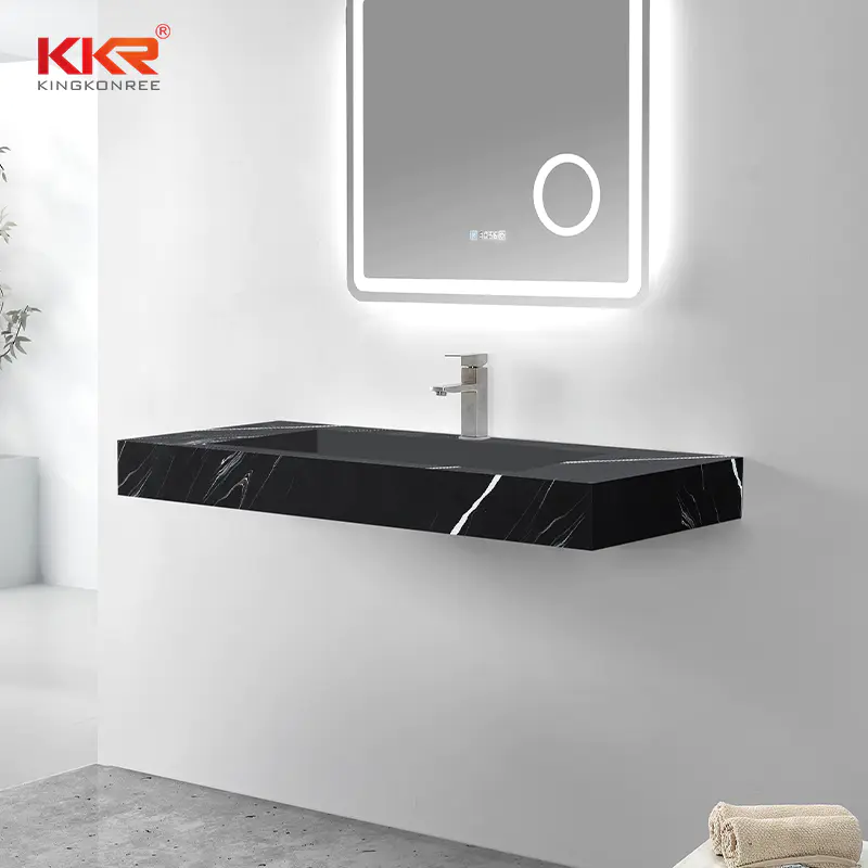 Europe Design Marble Color Acrylic Solid Surface Stone Wall Hung Basin