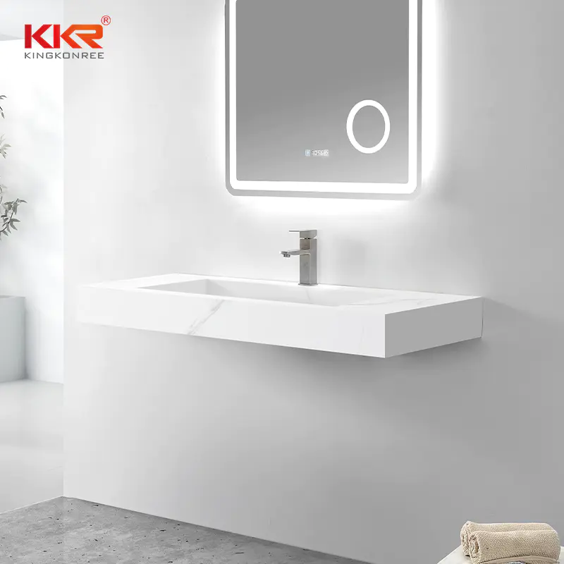Europe Design Marble Color Acrylic Solid Surface Stone Wall Hung Basin