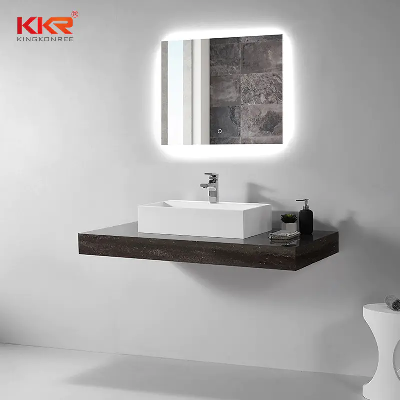 Hot Sales White Marble Rectangle Solid Surface Washbasins Above Counter Basin