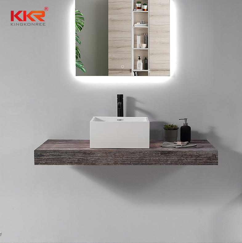 Square Solid Surface Artificial Stone Marble Bathroom Sink Washbasin KKR-1111