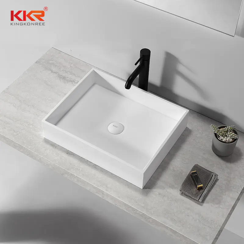Hot Selling Solid Surface Stone Wash Basin Bathroom Counter Basin KKR-1112
