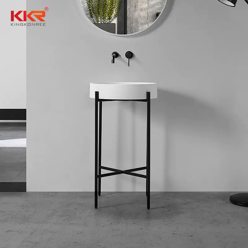 Nordic Style White Marble Arcylic Stone Solid Surface Above Counter Wash Basin KKR-1157