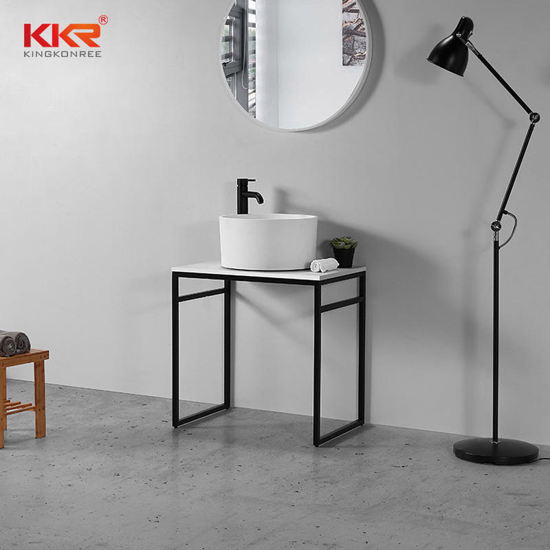 Modern Concise Style Round Solid Surface Bathroom Wash Basin KKR-1156