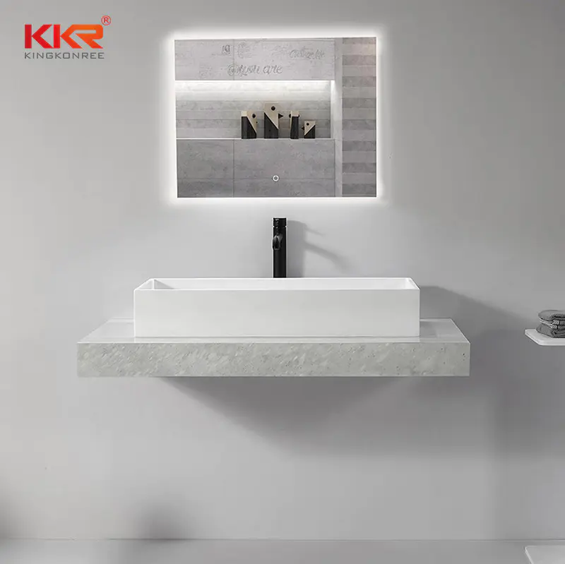 Classic Design Rectangle Solid Surface Above Countertop Wash Basin KKR-1114