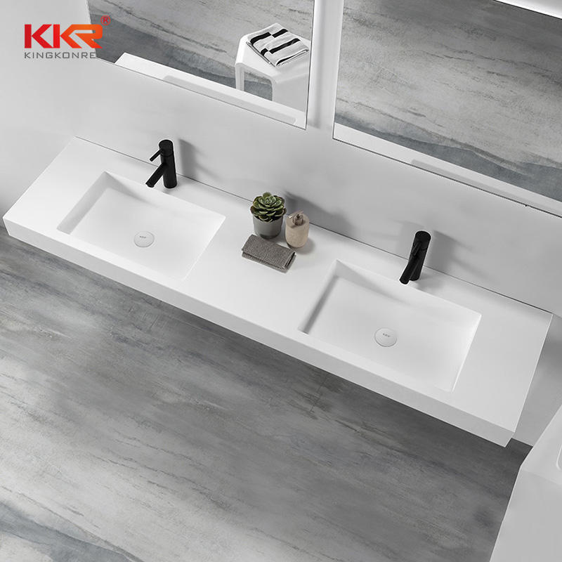One-stop Shipping Acrylic Marble Solid Surface Bathroom Vanity Set With Mirror KKR-1605