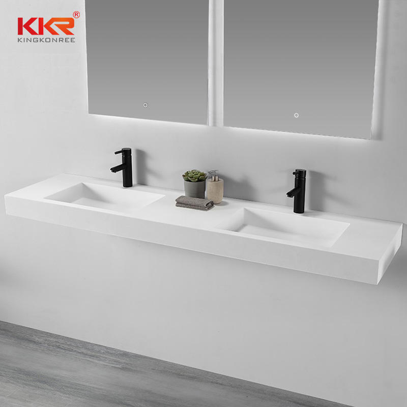 One-stop Shipping Acrylic Marble Solid Surface Bathroom Vanity Set With Mirror KKR-1297