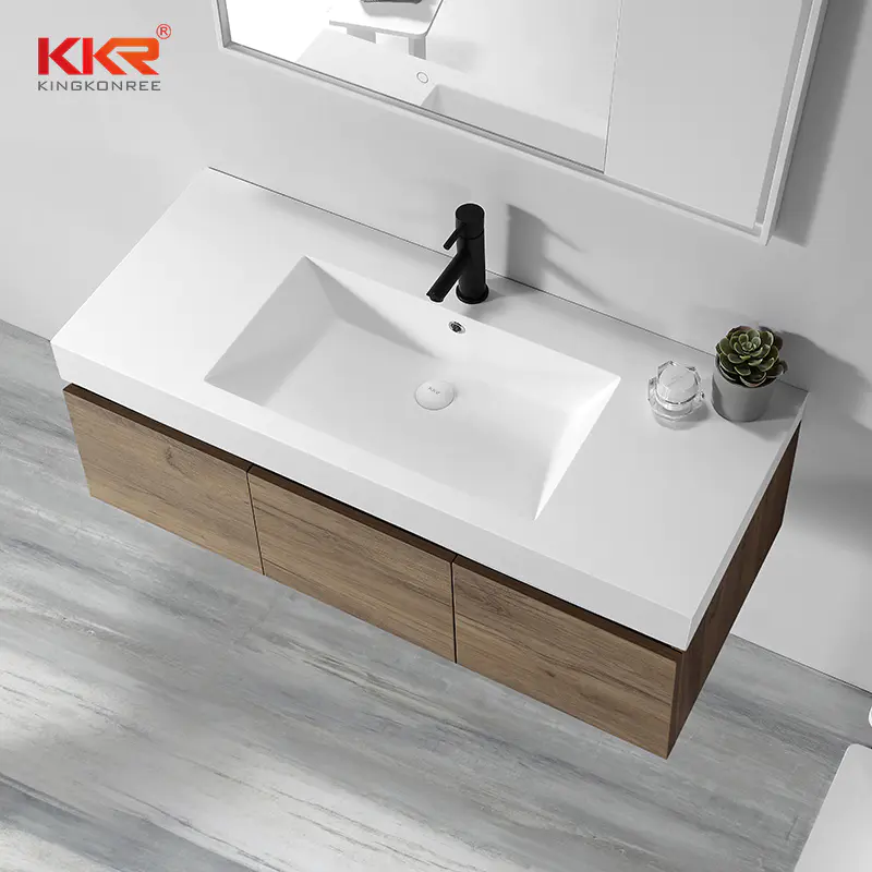 Royal White Artificial Marble Solid Surface Cabinet Basin KKR-1800