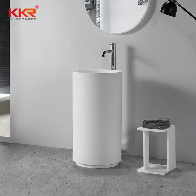 Hot Sales Round Acrylic Resin Stoned Solid Freestanding Basin KKR-1598