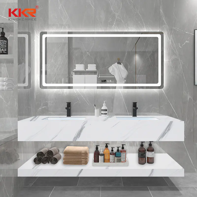 Texture Pattern Artificial Marble Veinning Solid Surface Wash Basin Vanity Sink KKR-M069