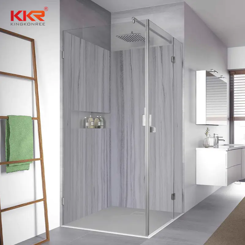 High Qualtiy Marble Texture Pattern Solid Surface Bathroom Shower Surround