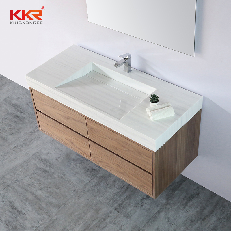 KKR Solid Surface wash basin mirror cabinet factory direct supply for home-1