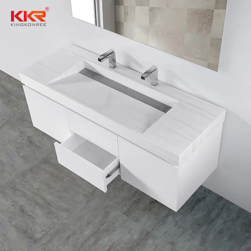 KKR Solid Surface odm small white bathroom vanity bulks with high cost performance