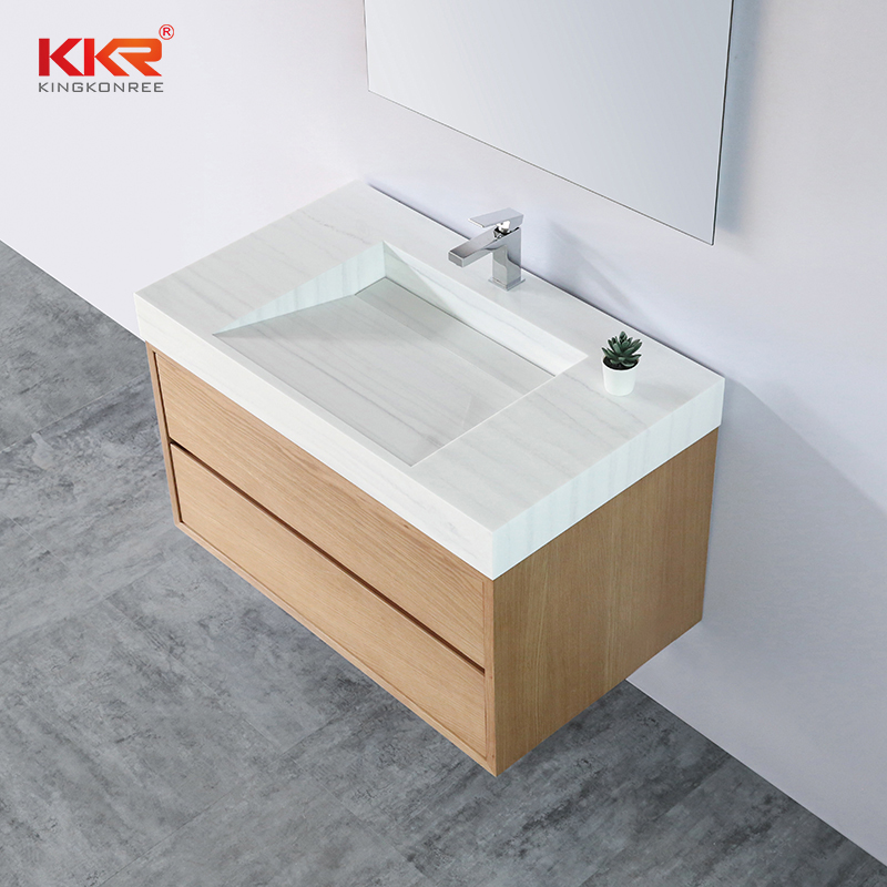 KKR Solid Surface eco-friendly single sink bathroom vanity custom on sale-1