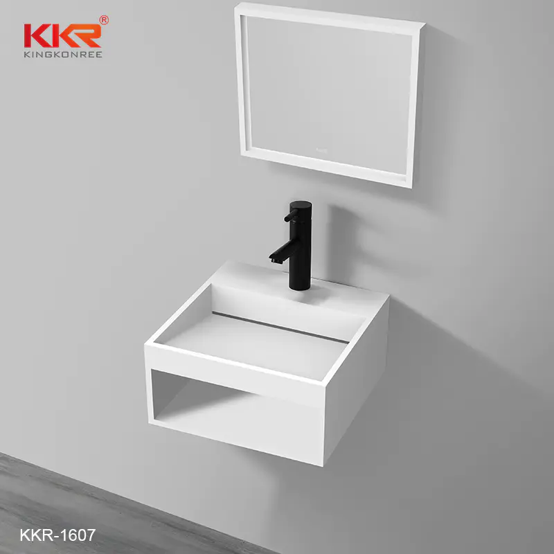 New Arrival Solid Surface Slope Design Bathroom Wash Basin KKR-1607