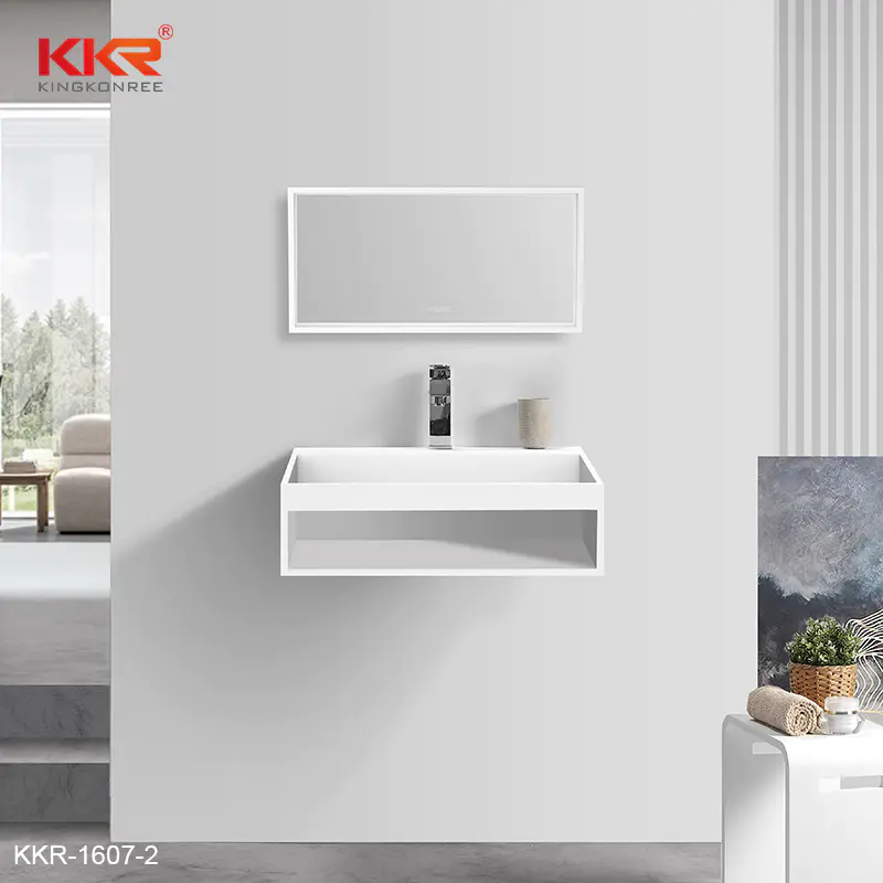 New Arrival Solid Surface Slope Design Bathroom Wash Basin KKR-1607