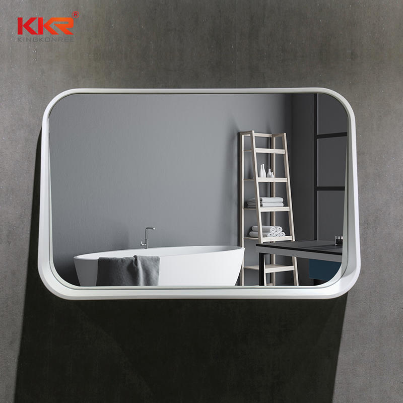 Modern Artificial Marble Stone Solid Surface Bathroom Mirror KKR-2002