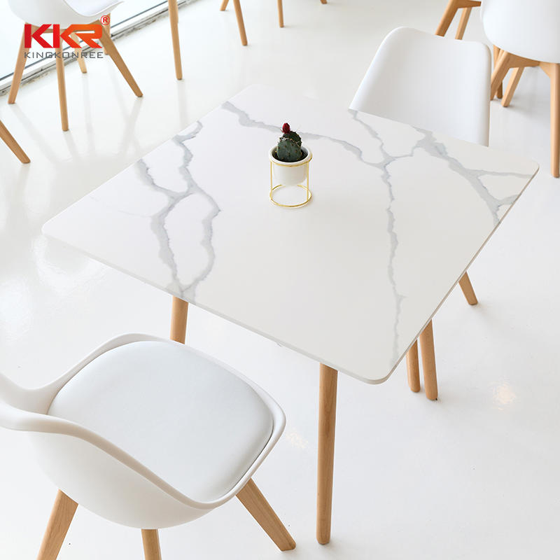 Modern Nordic Style Furniture Texture Marble Pattern Solid Surface Table Marble Top