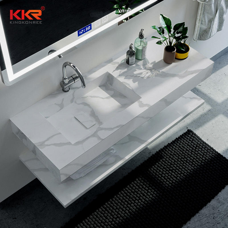 Artificial Marble Stone Resin Basins Sink Acrylic Solid Surface Lavabo Bathroom Washbasin in Color KKR-M069