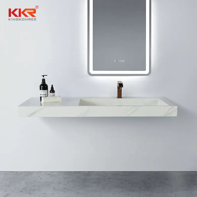 Fabricated solid surface bathroom vanity sinks with single KKR-M8818