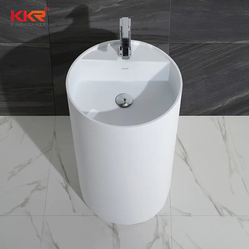 Sanitary Ware Sink Resin Stone Basins Bathroom Pedestal Basin KKR-1597