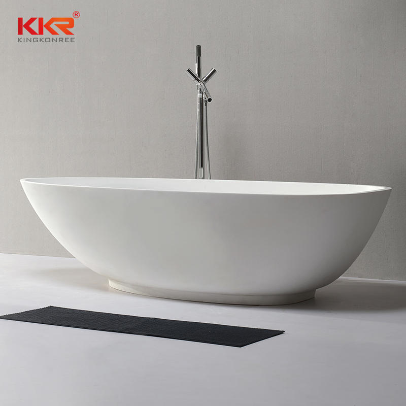 KKR Modern Design White Stone Resin Bathtub KKR-B084