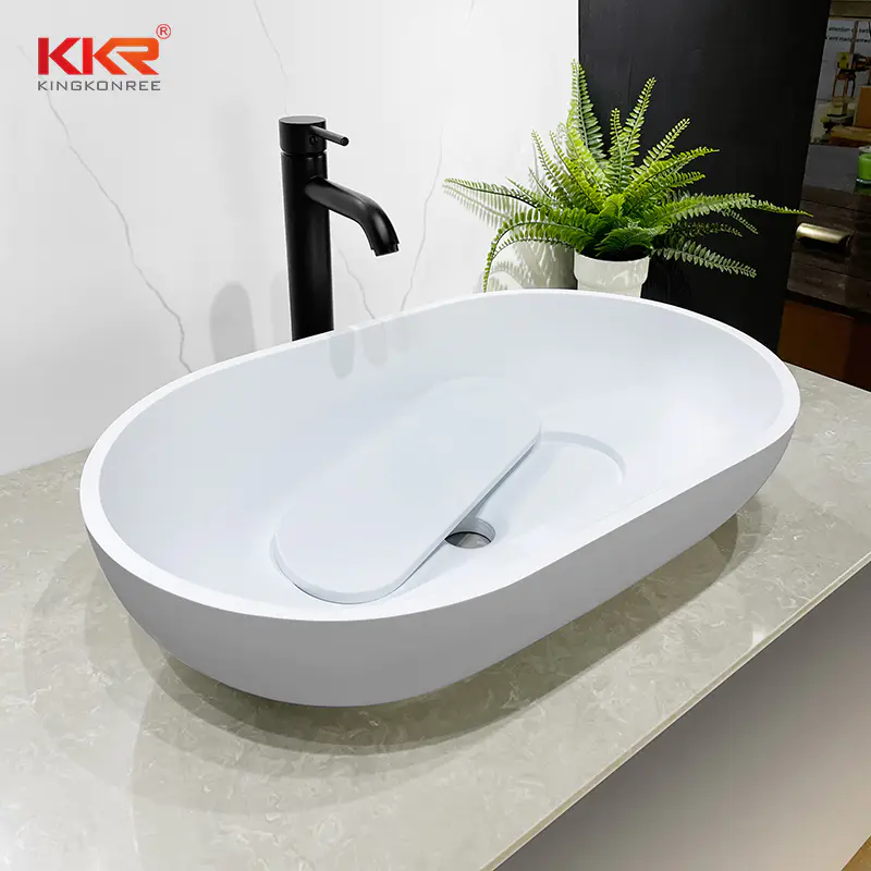 Above Counter Table Top Solid Surface Bathroom Wash Basins KKR-1004