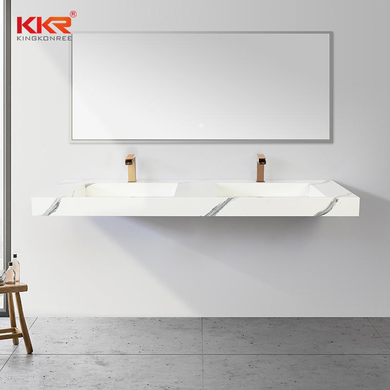 KKR Marble Pattern Wash Basin Modified Acrylic Solid Surface Wall Hung Bathroom Basins Bathroom Sink KKR-USVS-60D - 8819
