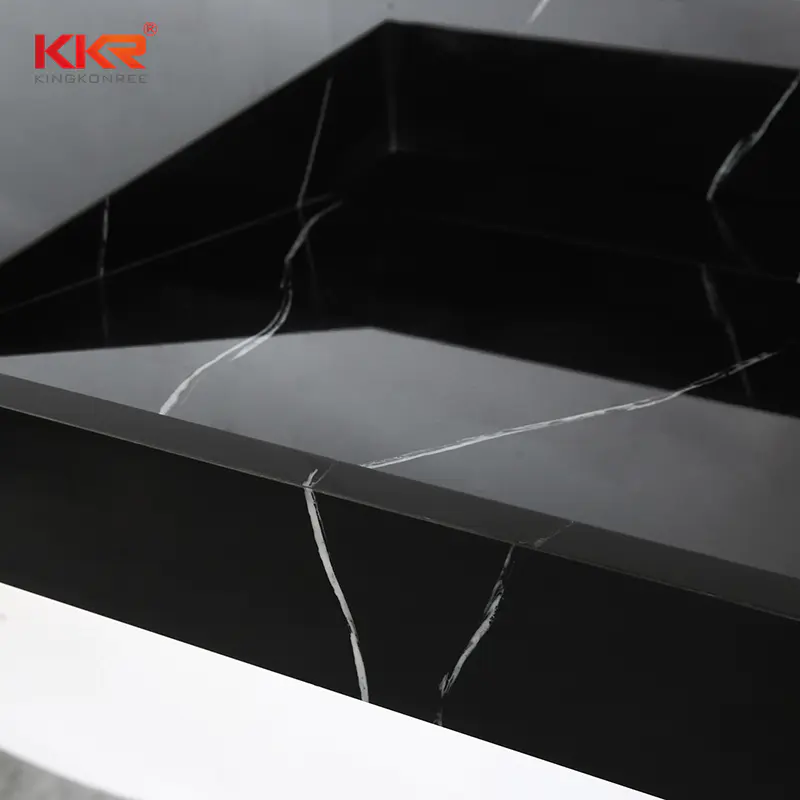 Stone Solid Surface Marble Pattern Texture Wash Sink Seamless Joint Wash Basin KKR-USVS-70D - 8858