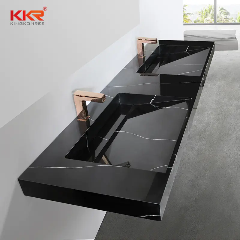 Stone Solid Surface Marble Pattern Texture Wash Sink Seamless Joint Wash Basin KKR-USVS-70D - 8858