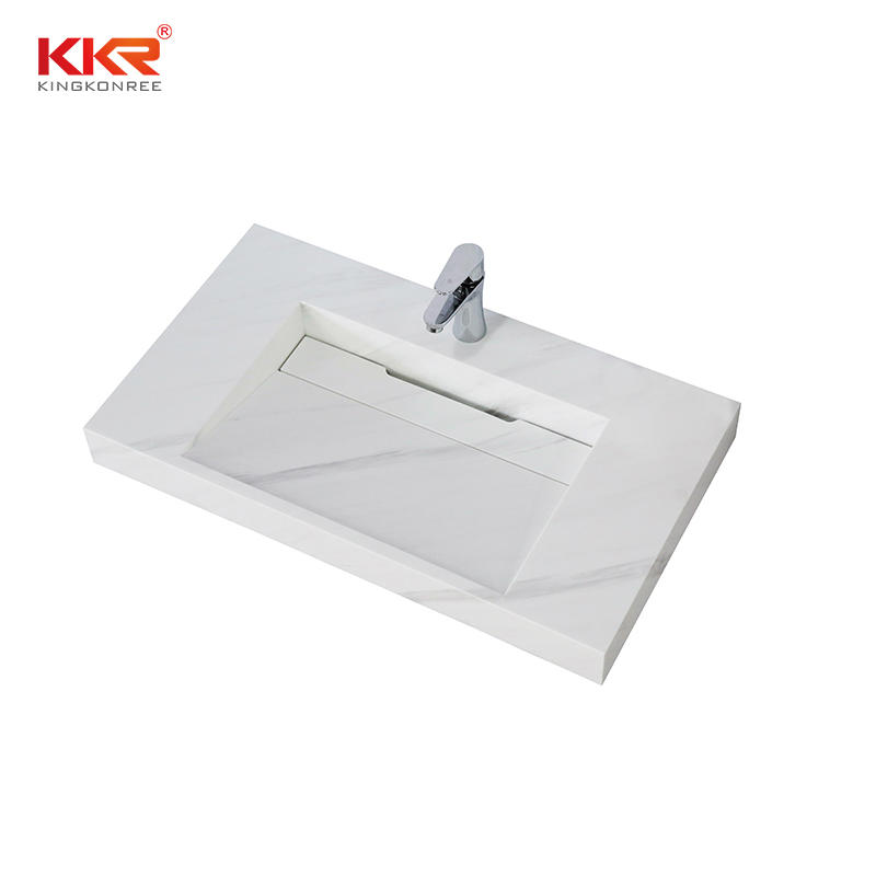 KKR Artificial Stone Resin Basins Solid Surface Lavabo Bathroom Wall Mounted Wash Basin M8868-400