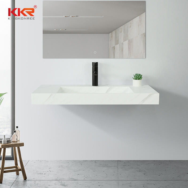 KKR Acrylic Solid Surface Wall Hung Sink Bathroom Stone Basin Sink M8868-900