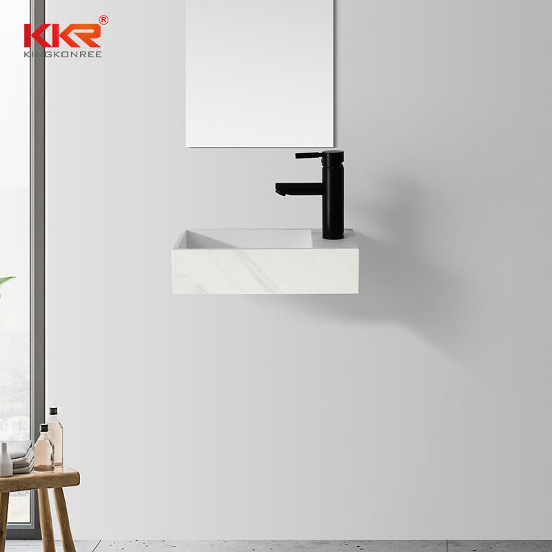 Wall Hung Cabinet Basin Set Solid Surface Basin Bathroom Vanity Sink KKR-1106