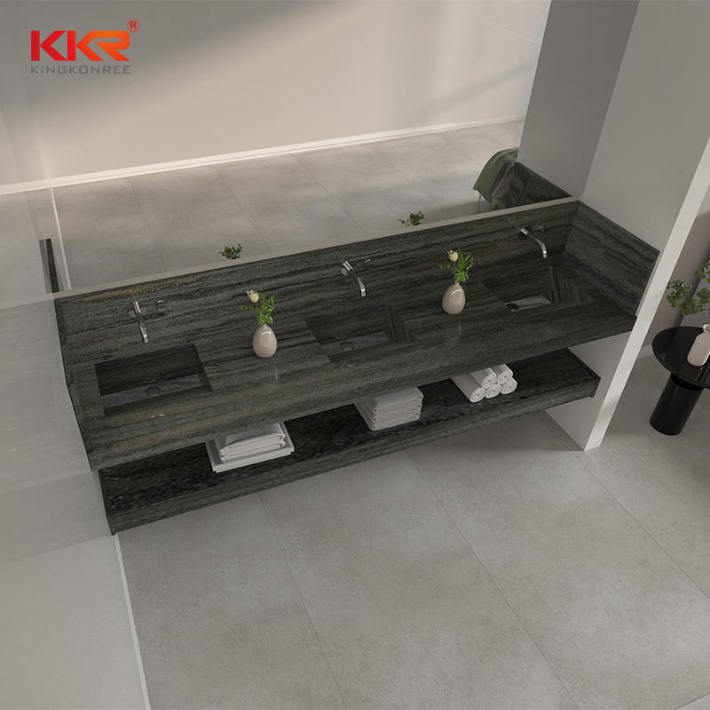 KKR Customized Acrylic Solid Surface Wash Basin Stone Bathroom Wall Hang Marble Color Wash Basins Sinks