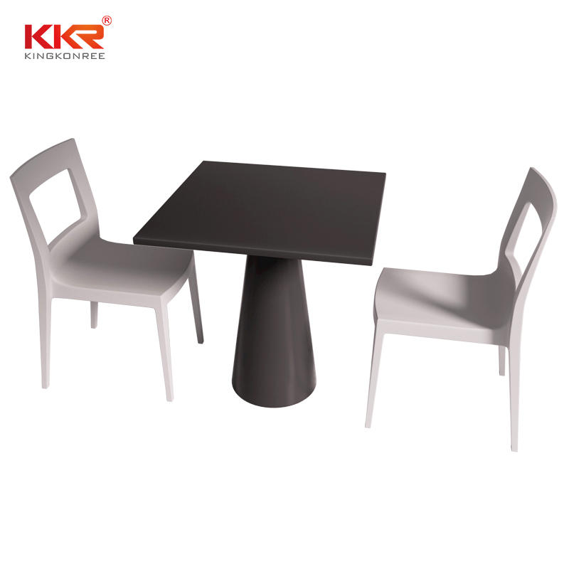 2-8 People Round Square Solid Surface Stone for Fast Food Table Desk Table Set Restaurant Stone Table