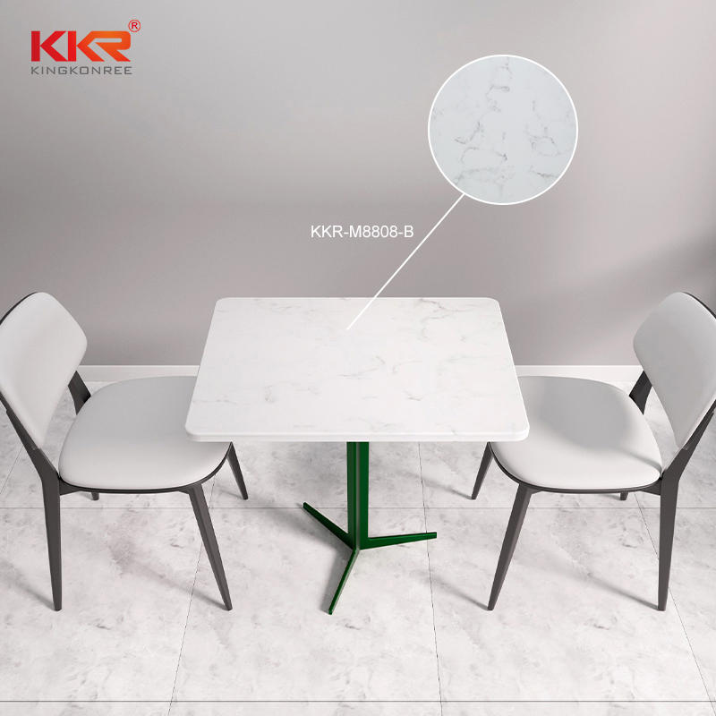 Restaurant Tables Bistro Metal Base Square Dining Room Living Room Marble Top