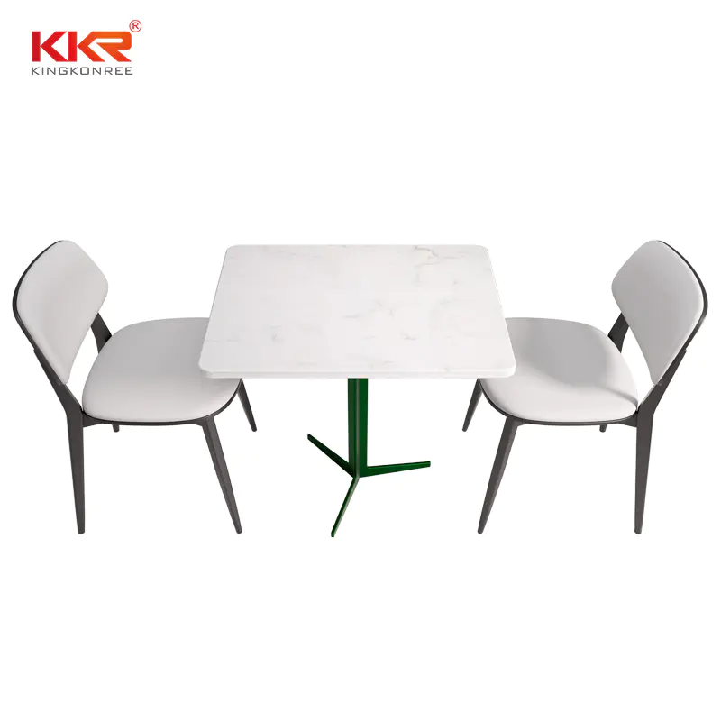 Restaurant Tables Bistro Metal Base Square Dining Room Living Room Marble Top